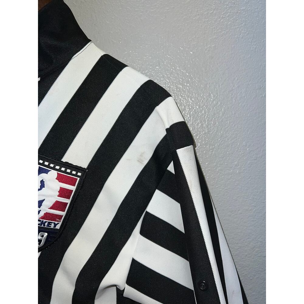 Vintage USA Hockey Referee Jersey Official Black White Long Sleeve 98 90s VTG XL - Picture 4 of 12